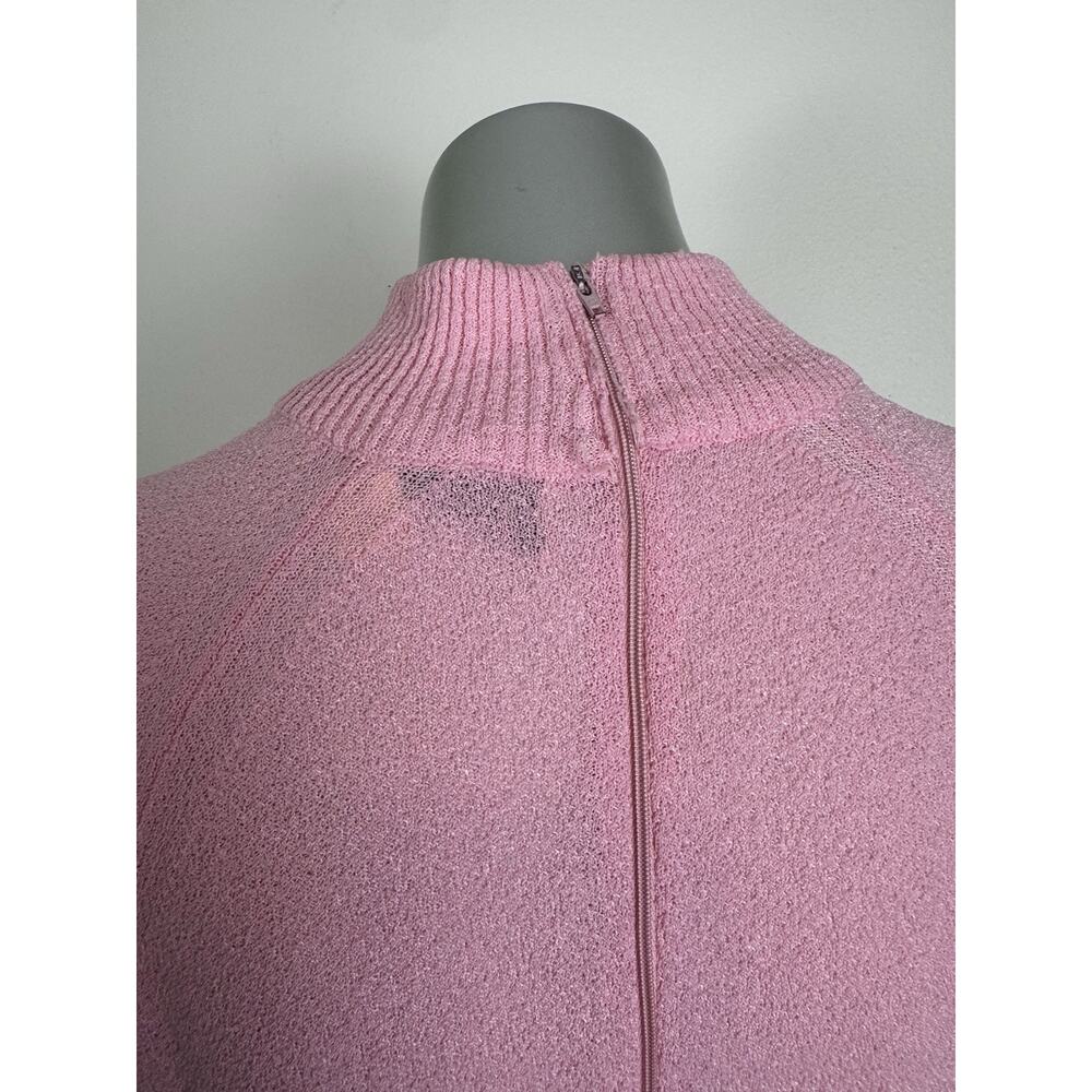 Vintage Talbott Tavler Dress Pink Stretch Knit Mock Neck Retro 70s 10 - Picture 4 of 11
